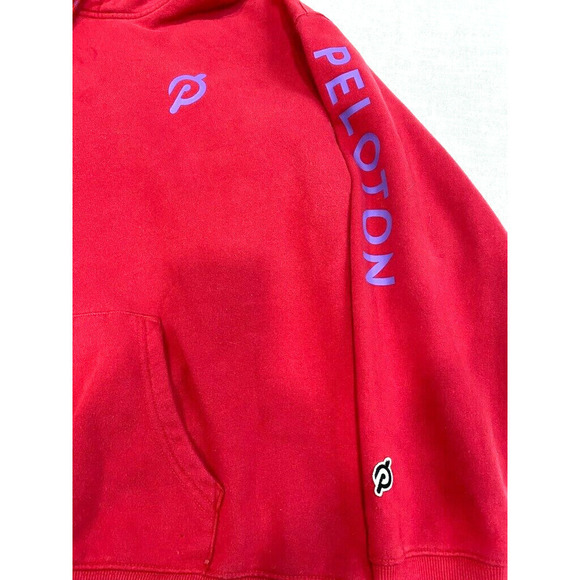 Peloton - red sweatshirt long sleeve hoodie with logo women's size Large - Picture 2 of 5